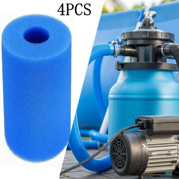 Bxaolu 4Pcs Pool Filter Sponge for Type A/C, Pool Filter Sponge Foam Cartridge, Pool Cartridge Filter Replacement, Washable Reusable Foam Filter for Pool Pump