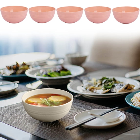 Bxaolu 5 Pack Small Bowls, Colorful Sauce Cups, Ice Cream Bowls, Wheat Straw, Unbreakable, Plastic Bowls for Side Dishes, Dessert, Snacks