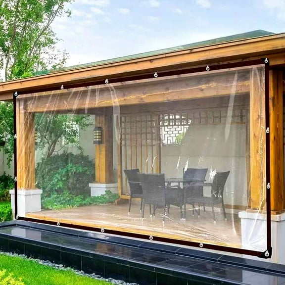 Bxaolu 6.5x13 FT Clear Waterproof Tarps Heavy Duty Outdoor Garden Rainproof Covering, Clear Plastic Tarp with Grommets,Transparent Tarpaulin for Covering Henhouse Porch Canopy Plant Camping