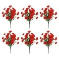 thumbnail image 1 of Bxaolu 6 Bundles Artificial Flowers for Indoor Outdoors Decorations, Fake Flowers Faux Plants Silk Morning Glory Flowers UV Resistant for Garden Patio Porch Box Home Decor , Red, 1 of 5