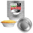 thumbnail image 1 of Bxaolu 6'' Inch Round Tin Foil Pans Disposable Aluminum, Freezer & Oven Safe Pack of 50, 1 of 9