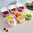 thumbnail image 1 of Bxaolu 6 Pack Divided Storage&nbsp;Tray with Lid, 2 Compartment Box Container for Fridge, Clear Refrigerator Organizer Bins Plastic Condiment Storage Containers, 1 of 9