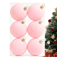 thumbnail image 1 of Bxaolu 6Pcs Velvet Christmas Ball Ornaments 2.4" Flocked Christmas Tree Hanging Ornaments Shatterproof Xmas Bulbs for Home Xmas Tree Party Decor (Pink), 1 of 8