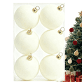 thumbnail image 1 of Bxaolu 6Pcs Velvet Christmas Ball Ornaments 2.4" Flocked Christmas Tree Hanging Ornaments Shatterproof Xmas Bulbs for Home Xmas Tree Party Decor (White), 1 of 7