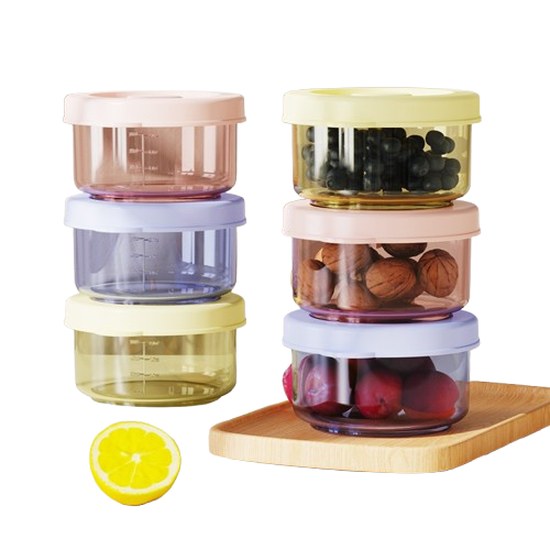 Bxaolu 6pcs 2 oz Salad Dressing Container, Reusable Condiment Containers Sauce Cups with Leak-proof Lids, Small Plastic Food Storage Containers for Lunches, Freezer, Microwave & Dishwasher Safe