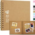 thumbnail image 1 of Bxaolu 7X7 Inch DIY Scrapbook Photo Album, Thick&nbsp;Paper Scrap Book 40 Pages Memory Book for Wedding Family, Coffee, 1 of 8