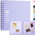 thumbnail image 1 of Bxaolu 7X7 Inch DIY Scrapbook Photo Album, Thick&nbsp;Paper Scrap Book 40 Pages Memory Book for Wedding Family, Purple, 1 of 7