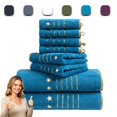 thumbnail image 1 of Bxaolu 8 Piece Bath Towel Set, Microfiber Bathroom Towel - 2 Bath Towels, 2 Hand Towels, and 4 Wash Cloths, Super Soft, Star Pattern Highly Absorbent Towels for Bathroom, Gym, Hotel, and Spa, 1 of 8