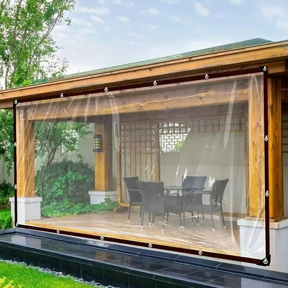 Bxaolu 9.84x13 FT Clear Waterproof Tarps Heavy Duty Outdoor Garden Rainproof Covering, Clear Vinyl Tarp with Grommets,Transparent Tarpaulin for Covering Henhouse Porch Canopy Plant Camping