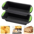thumbnail image 1 of Bxaolu 9 Inch Silicone Bread and Loaf Pan, 2 Pack Food Grade Non-stick Silicone Molds for Baking Banana Bread, Meat Loaf, Pound Cake, Durable and Oven Dishwasher Safe, Black, 1 of 7