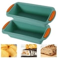 thumbnail image 1 of Bxaolu 9 Inch Silicone Bread and Loaf Pan, 2 Pack Food Grade Non-stick Silicone Molds for Baking Banana Bread, Meat Loaf, Pound Cake, Durable and Oven Dishwasher Safe, Army Green, 1 of 7