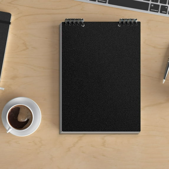 Bxaolu A5 Notebook, Small 5.5" X 8.22", 60 Pages/30 Sheets, Thick Paper, Journaling Note Book for Office Women Men Work Writing Notes(Black, 5.5''x8'')