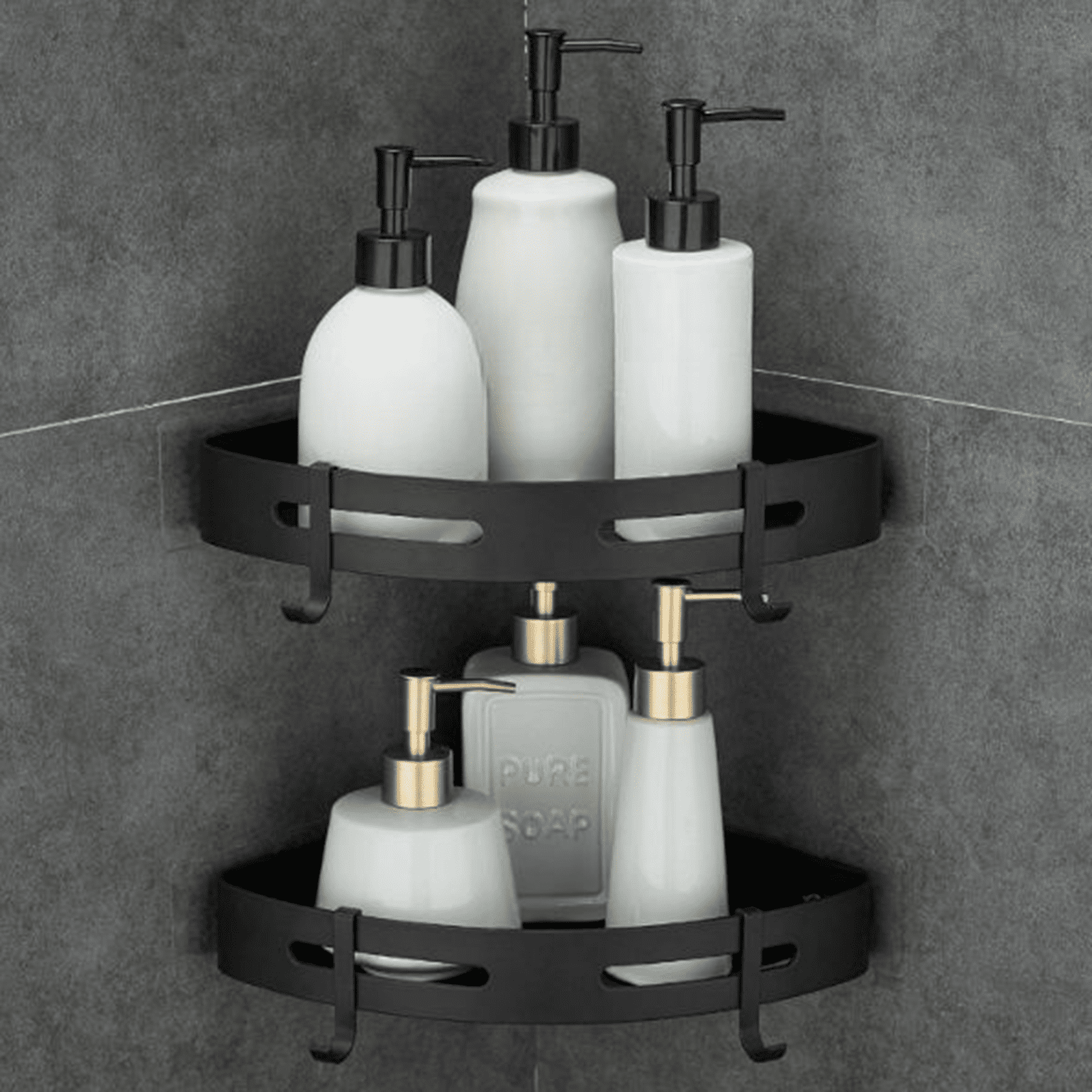 Bxaolu Adhesive Corner Shelf Bathroom Shower Caddy Organizer for ...