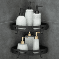 thumbnail image 1 of Bxaolu Adhesive Corner Shelf Bathroom Shower Caddy Organizer for Kitchen Toilet No Drilling 2-Tier Bathroom Corner Shelves Shower Caddies, Black, 1 of 8