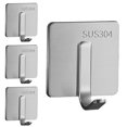 thumbnail image 1 of Bxaolu Adhesive Hooks for Hanging, Self Adhesive Hanger Stainless Hook for Hanging, Wall Hooks Heavy Duty Hooks Metal Hooks Coat Hooks Towel Hooks Key Holder Utility Hooks 4 Pack (Silver), 1 of 9