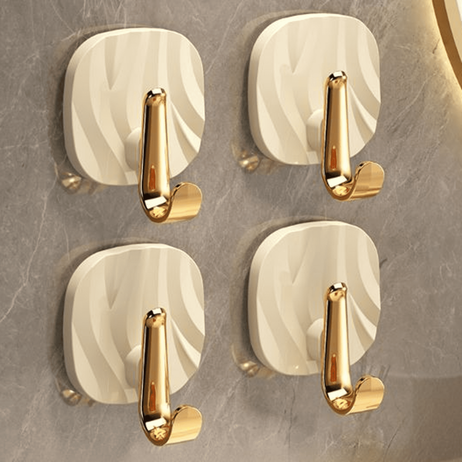 Bxaolu Adhesive Hooks Heavy Duty 15lb(Max) Wall Hooks, 4 Pack Self ...