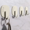 thumbnail image 1 of Bxaolu Adhesive Hooks, Self Adhesive Wall Hooks Small Stick on Hooks Waterproof Plastic Shower Hangers Towel Hooks for Bathroom Kitchen Livingroom - 4 Pcs, 1 of 6