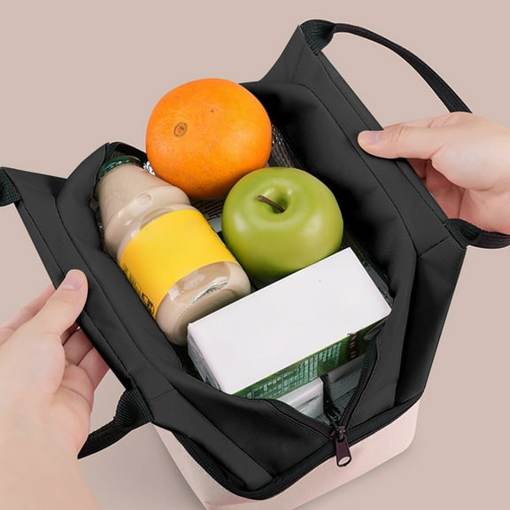 Bxaolu Adult Lunch Box for Women Men, Two Compartment Lunch Box | Durable, Insulated Lunch Bag for Work, Picnic, and Travel, Black