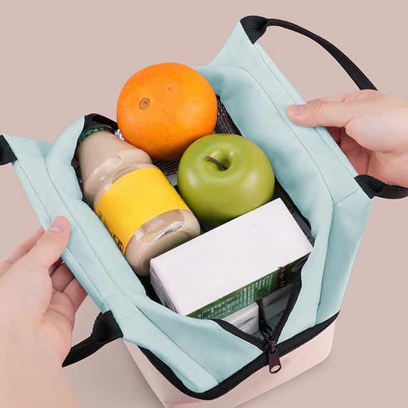 Bxaolu Adult Lunch Box for Women Men, Two Compartment Lunch Box | Durable, Insulated Lunch Bag for Work, Picnic, and Travel, Blue
