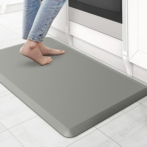 Bxaolu Anti Fatigue Mat - 1/2 Inch Thick Cushioned Kitchen Mats - Comfort & Non Slip Cushion for Standing Desk, Office or Garage Floor (17.3"x28", Gray)