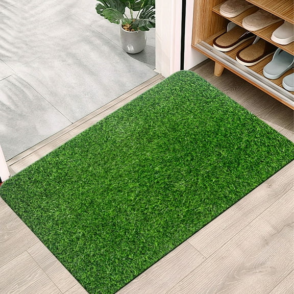Bxaolu Artificial Grass Door Mat, Turf Grass Front Door Mats Outdoor/Indoor, Fake Grass Rug for Entrance, Dog, Patio, Camper, Home Decor, 16” x 24”