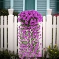 thumbnail image 1 of Bxaolu Artificial Hanging Flowers, Fake Plastic Faux Hanging Plants Chlorophytum Vines for Indoor Outdoor Garden Porch Eave Wedding Wall Décor (Purple), 1 of 8