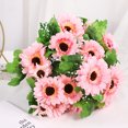 thumbnail image 1 of Bxaolu Artificial Sunflowers for Outdoors - 1 Bunches Fake Sunflower Bouquets, UV Resistant Silk Flowers for Home Wedding Fall Decor, Garden Party Centerpieces, 13 Inches, 1 of 6
