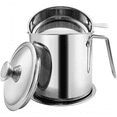 thumbnail image 1 of Bxaolu Bacon Grease Container With Strainer,1.8LKitchen Stainless Steel Oil Container Can with Strainer and Anti-slip Coaster Tray for Store Meat Frying Oil and Cooking Grease Storage, 1 of 9