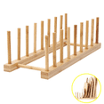 thumbnail image 1 of Bxaolu Bamboo Wooden Dish Racks Plate Stand Holder Vertical Drainer Kitchen Cabinet Organizer for Dish, Pots, Lids, Bowls, Cups, and Cutting Boards and Books(8 Slots), 1 of 9