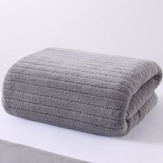 Bxaolu Bath Towel (27 x 55 Inches) Velvet Ultra Soft Highly Absorbent Bath Towel, Lightweight and Quick Drying Towels for Body, Sport, Yoga, SPA, Fitness, Gray