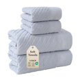 thumbnail image 1 of Bxaolu Bath Towel Set, Cotton Bathroom Towels, Soft and Absorbent, 4 Piece Towel Set Include 2 Bath Towels, 2 Washcloths, White, 1 of 7