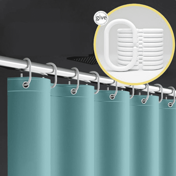 Bxaolu Bathroom Shower Curtain Waterproof Plastic Shower Curtain Premium Polyester Shower Liner with Rust Proof Grommets and 12 Hooks, Bathroom Accessories 71" x 71", Green