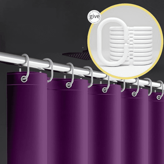 Bxaolu Bathroom Shower Curtain Waterproof Plastic Shower Curtain Premium Polyester Shower Liner with Rust Proof Grommets and 12 Hooks, Bathroom Accessories 71" x 71", Purple