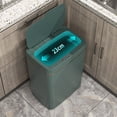 thumbnail image 1 of Bxaolu Bathroom Trash Can with Lid, 4 Gallon Motion Sensor Garbage Can Automatic Touchless Trash Cans, Slim Plastic Smart Waste Basket for Bedroom, Office, Living Room, Green, 1 of 6