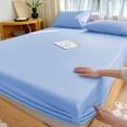 thumbnail image 1 of Bxaolu Bedding Queen Fitted Sheet - Bottom Sheet - Deep Pocket - Soft Polyester - Easy Care -1 Fitted Sheet Only (Light Blue), 1 of 6
