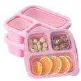 thumbnail image 1 of Bxaolu Bento Box, 3 Pack Snack Containers with 3 Compartments for Meal Prep, On-the-Go [Picnic, Travel], Lunchable Container Reusable and BPA-Free, Pink, 1 of 7