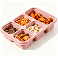thumbnail image 1 of Bxaolu Bento Box Adult Lunch Box - 1 Pack, 5 - Compartment Plastic Container, Reusable Food Storage Snack Containers - Stackable for Home, Work, and Travel (Pink), 1 of 8
