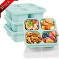 thumbnail image 1 of Bxaolu Bento Snack Boxes (4 Pack)- Reusable 4-Compartment Meal Prep Containers for Adults/K-ids, Compact Stackable Divided&nbsp;Perfect Food Storage for Home Office(Green), 1 of 8