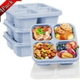 thumbnail image 1 of Bxaolu Bento Snack Boxes (4 Pack)- Reusable 4-Compartment Meal Prep Containers for Adults/K-ids, Compact Stackable Divided&nbsp;Perfect Food Storage for Home Office(Blue), 1 of 8