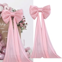 Bxaolu Big Bow Christmas Decorations 20 x 65 Inch Large Christmas Tree Topper Decorations Giant Xmas Tree Toppers Bows Decor Birthday Coquette Party Wedding Backdrop Satin Bachelorette Ornaments