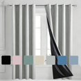 thumbnail image 1 of Bxaolu Black Out Curtains 98 Inches Long 2 Panels for Living Room, Bedroom, Office Thermal Insulated Blackout Drapes Solid Grommet Noise Reducing Window Curtains, W40, 1 of 9