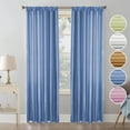 thumbnail image 1 of Bxaolu Blackout Curtains 98 Inch Length Farmhouse Satin Curtain for Bedroom Windows/Living Room, Boho Rod Pocket Drapes for Party Wedding Decoration, 1 Panel, Sky Blue, 1 of 7