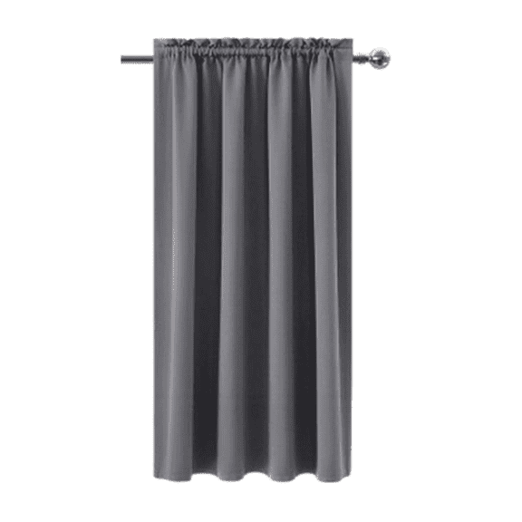 Bxaolu Blackout Curtains for Bedroom 45 Inches Long - Room Darkening Heat Insulated Blocking Rod Pocket Window Drapes for Room, 1 Panel, 38 x 45 Inch, Gray