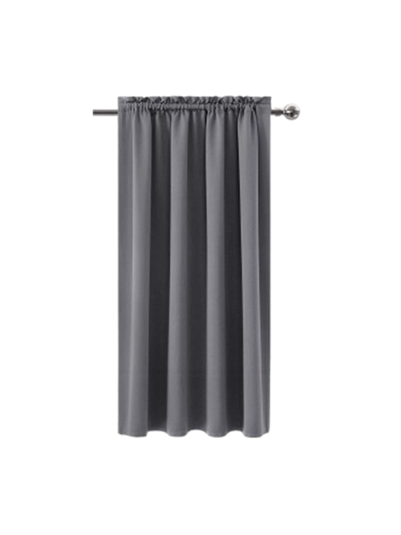 Blackout Curtains for Bedroom 45 Inches Long - Room Darkening Heat Insulated Blocking Rod Pocket Window Drapes for Room, 1 Panel, 38 x 45 Inch, Gray