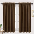thumbnail image 1 of Bxaolu Blackout Curtains for Bedroom 63 Inch Length 2 Panels Set, Solid Thermal Insulated Energy Saving Rod Pocket Window Treatment Curtains Blackout Drapes, W38 x L63 Inch, Brown, 1 of 7