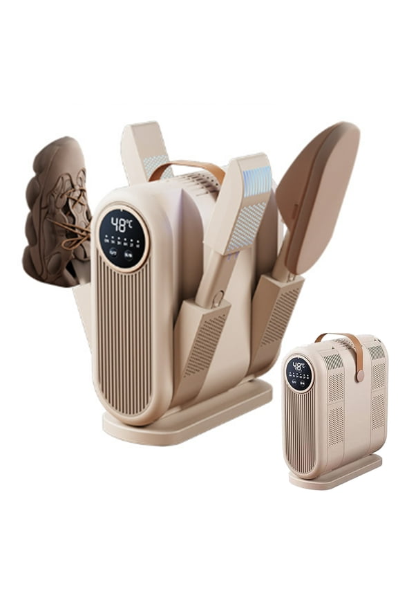 Boot Dryer for Work Boots, Electric Shoe Dryer 4 Drying Ports, Portable Boot Dryer with Adjustable Shut-Off Timer, Boots Warmer for Work Boots, Sneakers, Gloves, Helmets, Brown