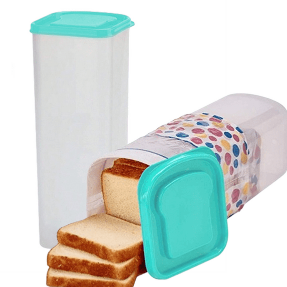 Bxaolu Bread Box – Fresh Bread Storage Container, Reusable Plastic Sandwich Bread Dispenser with Lid, Pack of 1