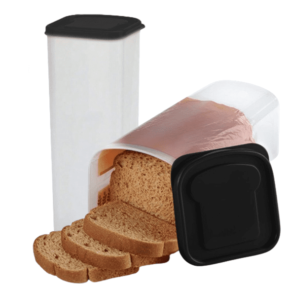 Bxaolu Bread Box – Fresh Bread Storage Container, Reusable&nbsp;Plastic Sandwich Bread Dispenser with Lid, Pack of 1