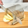 thumbnail image 1 of Bxaolu Bread Slicer for Homemade Bread - Stainless Steel Bread Cutter, Slicing Guide - Bread Loaf Slicer for Sourdough, Cakes, Bagels, Loaves - Kitchen Baking Tool & Gift, 1 of 6