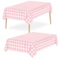 thumbnail image 1 of Bxaolu Buffalo Disposable Table Cloth, 54 x 108 Inch Waterproof Plastic Tablecloth, Rectangle Plaid Checkered Table Covers for Picnic, Birthday, Party, Pink, 1 of 9